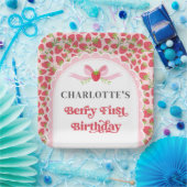ベリーファーストストロベリー1st誕生日9"スクエア ペーパープレート (パーティー)