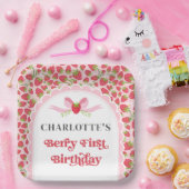 ベリーファーストストロベリー1st誕生日9"スクエア ペーパープレート (パーティー)