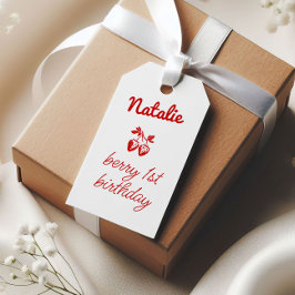 ベリーファーストハンド書ル描イチゴ誕生日 ギフトタグ