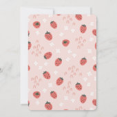 ベリーファーストピンクストロベリーガール誕生日 招待状 (裏面)