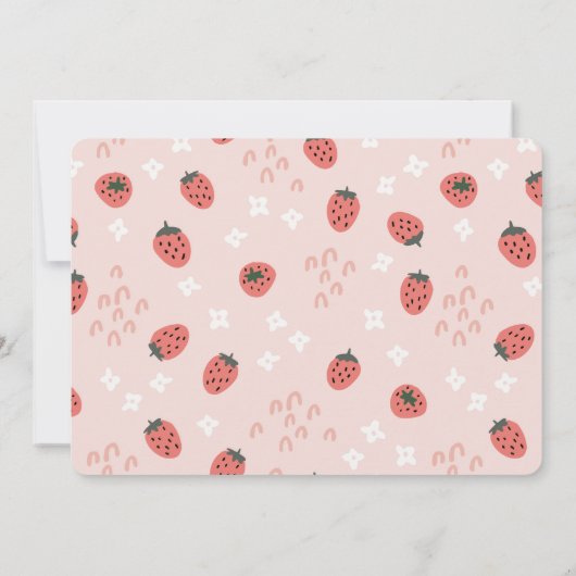 ベリーファーストピンクストロベリー1stバースデーフォト 招待状 (裏面)