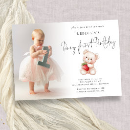 ベリーファーストフォトオーバーレイ1st誕生日 招待状