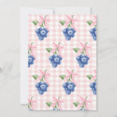 ベリーファーストブルーベリーピンクボウコケット誕生日 招待状 (裏面)