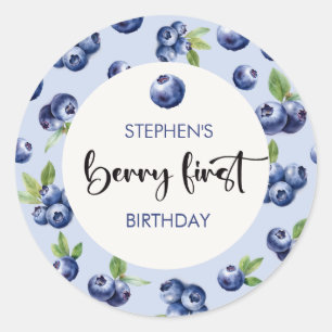 ベリーファーストブルーベリー子供の誕生日 ラウンドシール