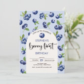 ベリーファーストブルーベリー子供の誕生日 招待状 (スタンド正面)