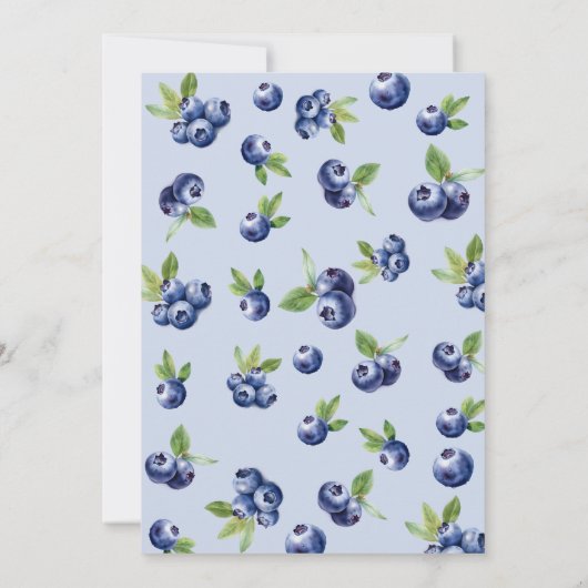 ベリーファーストブルーベリー子供の誕生日 招待状 (裏面)