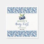 ベリーファーストブルーベリー1st誕生日パーティー スタンダードカクテルナプキン (正面)