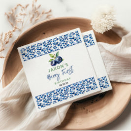 ベリーファーストブルーベリー1st誕生日パーティー スタンダードカクテルナプキン