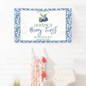 ベリーファーストブルーベリー1st誕生日パーティー 横断幕 (インサイチュ)