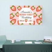 ベリーファーストベビーガールピンク誕生日 横断幕 (トレードショー)