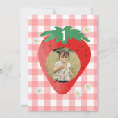 ベリーファーストワン誕生日ストロベリーフォト 招待状 (裏面)