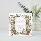 ベリーファーストヴィンテージストロベリーガール1st誕生日 招待状 (スタンド正面)