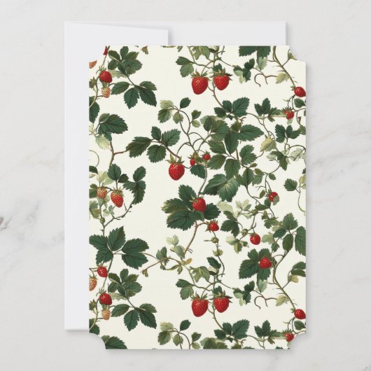 ベリーファーストヴィンテージバニーストロベリーファースト誕生日 招待状 (裏面)