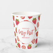 ベリーファースト女の子イチゴ1st誕生日パーティー 紙コップ (正面)