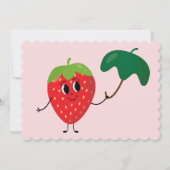 ベリーファースト女の子マンガストロベリー1st誕生日 招待状 (裏面)