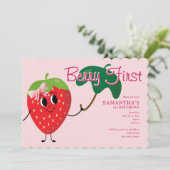 ベリーファースト女の子マンガストロベリー1st誕生日 招待状 (スタンド正面)