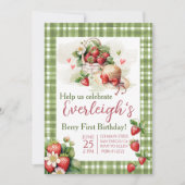 ベリーファースト甘い夏イチゴ誕生日 招待状 (正面)