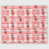 ベリーファースト誕生日いちごファーストネーム ラッピングペーパー (フラット)