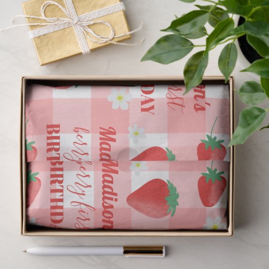 ベリーファースト誕生日いちごファーストネーム 薄葉紙 (ギフト)