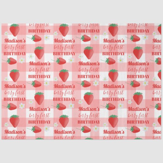 ベリーファースト誕生日いちごファーストネーム 薄葉紙 (正面)