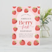 ベリーファースト誕生日いちご女子 招待状 (スタンド正面)