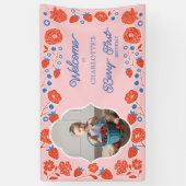 ベリーファースト誕生日かわいいストロベリーウェルカムフォト 横断幕 (縦)