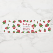 ベリーファースト誕生日かわいいストロベリーガールかわいい ペットボトルラベル (シングルラベル)