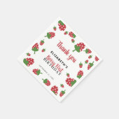 ベリーファースト誕生日かわいいストロベリーガールカスタム スタンダードカクテルナプキン (角)