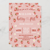 ベリーファースト誕生日をテーマにしたパーティの招待状 招待状 (正面/裏面)