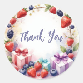 ベリーファースト誕生日イチゴパーティー – ありがとう ラウンドシール