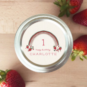 ベリーファースト誕生日イチゴフローラレインボー ラウンドシール