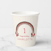 ベリーファースト誕生日イチゴフローラレインボー 紙コップ (正面)