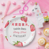 ベリーファースト誕生日イチゴ ペーパープレート (パーティー)