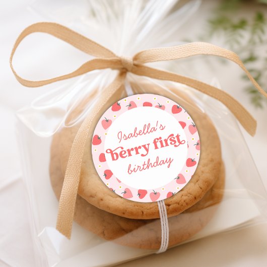 ベリーファースト誕生日イチゴ ラウンドシール