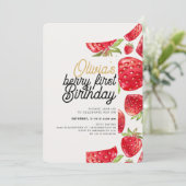 ベリーファースト誕生日イチゴ 招待状 (スタンド正面)