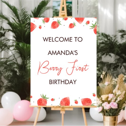 ベリーファースト誕生日ウェルカムサイン ポスター