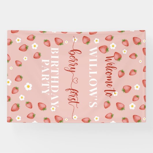 ベリーファースト誕生日ウェルカムサイン 横断幕 (横)