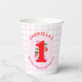 ベリーファースト誕生日ウォーターカラーイチゴ 紙コップ (裏面)