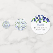 ベリーファースト誕生日ウォーターカラーブルーベリーキュート コンフェッティ (正面)