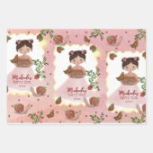 ベリーファースト誕生日カスタムストロベリー ラッピングペーパーシート (正面)