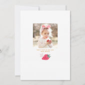 ベリーファースト誕生日ガールストロベリーパーティー 招待状 (裏面)