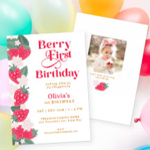 ベリーファースト誕生日ガールストロベリーパーティー