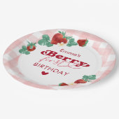 ベリーファースト誕生日ガール1stバースデーストロベリー ペーパープレート (アングル)