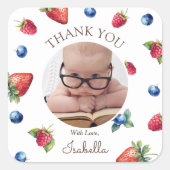 ベリーファースト誕生日サンキューフォト スクエアシール (正面)