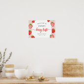 ベリーファースト誕生日ストロベリーガールウェルカム ポスター (キッチン)