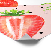 ベリーファースト誕生日ストロベリーガールウェルカム ポスター (角)