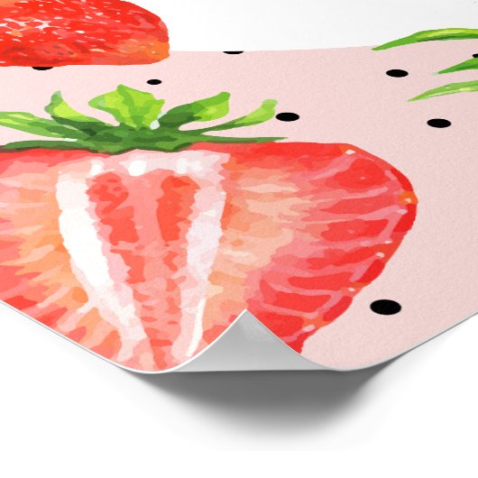 ベリーファースト誕生日ストロベリーガールウェルカム ポスター (角)