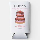 ベリーファースト誕生日ストロベリーケーキ誕生日 スリム缶クーラー (正面)