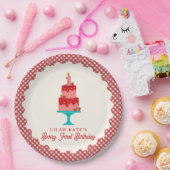 ベリーファースト誕生日ストロベリーケーキ ペーパープレート (パーティー)