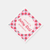 ベリーファースト誕生日ストロベリーデイジー スタンダードカクテルナプキン (角)